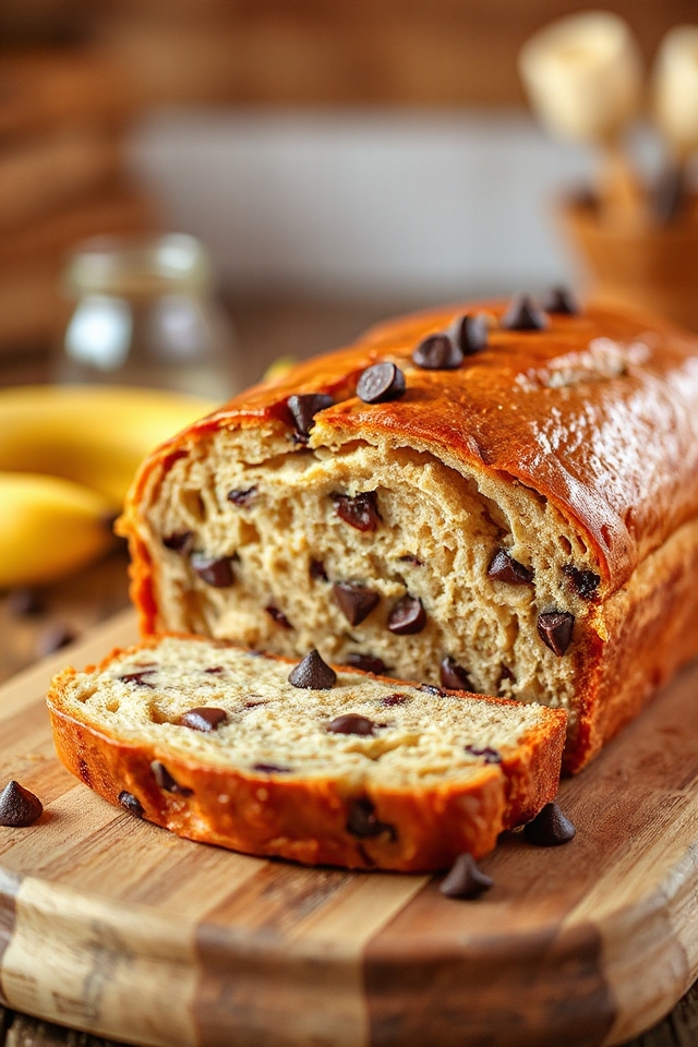 baking chocolate chip banana bread