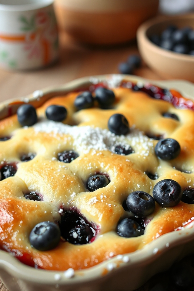 blueberry cobbler baking process