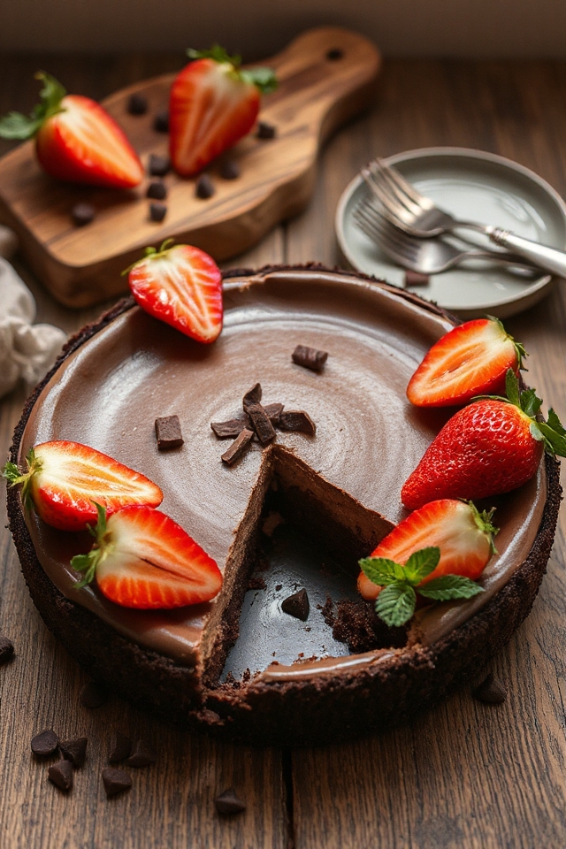 decadent chocolate cheesecake dessert