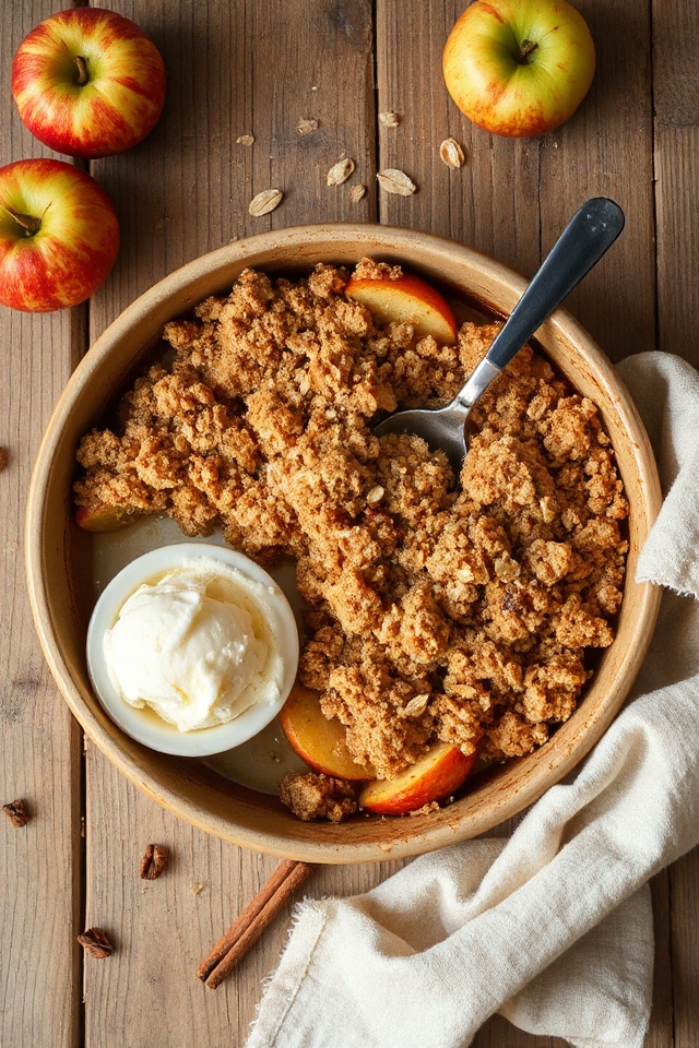 delicious apple crumble dessert