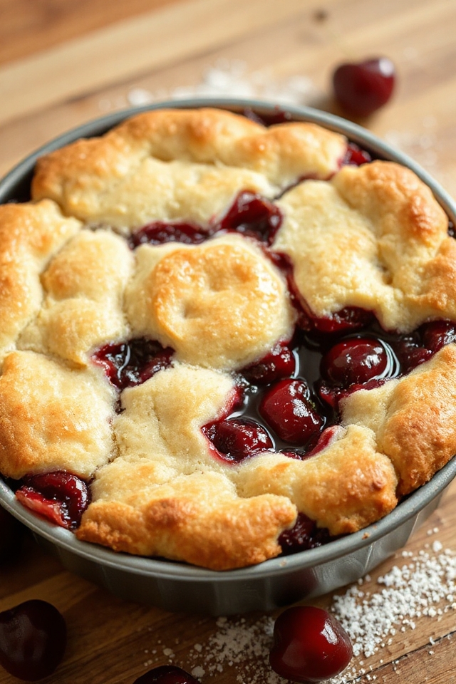 delicious homemade cherry cobbler