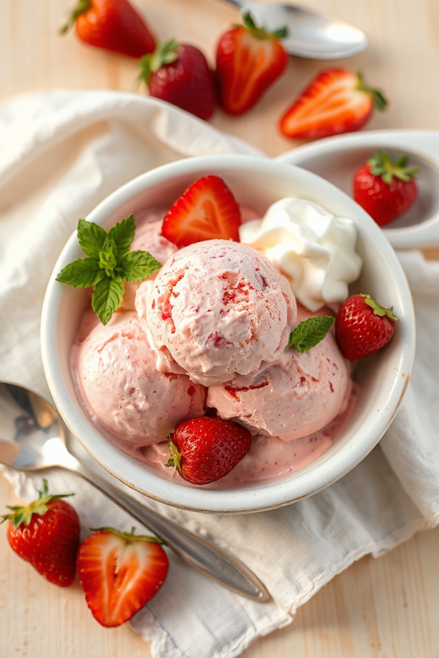 delicious strawberry ice cream
