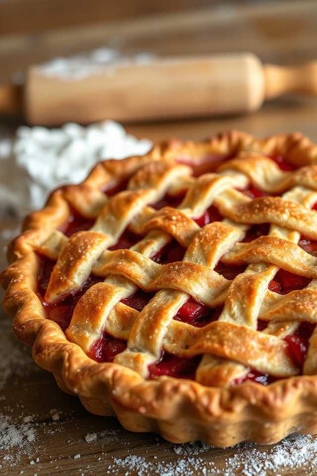 delightful tart and sweet rhubarb pie