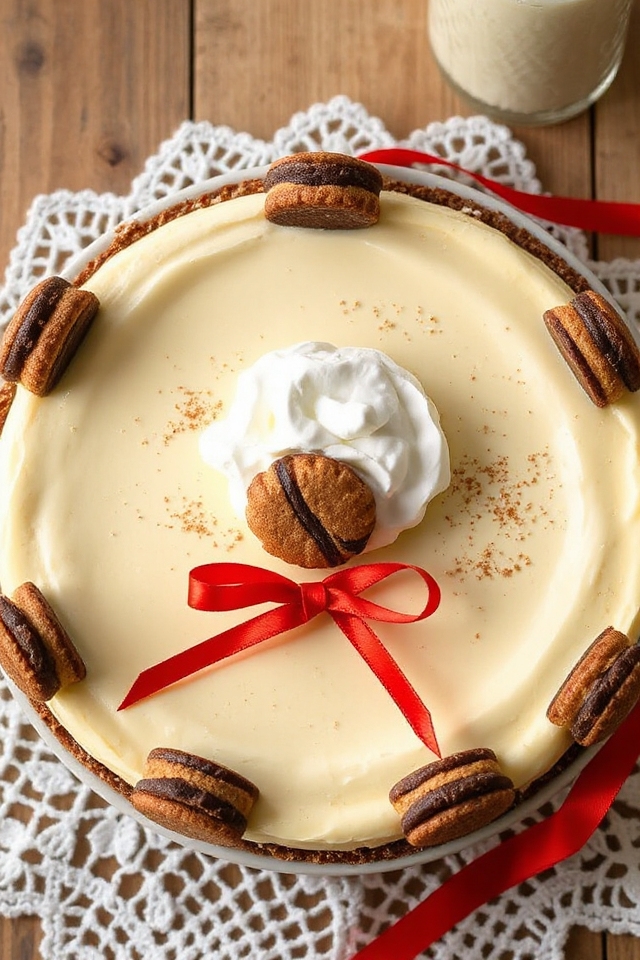 eggnog flavored cheesecake dessert