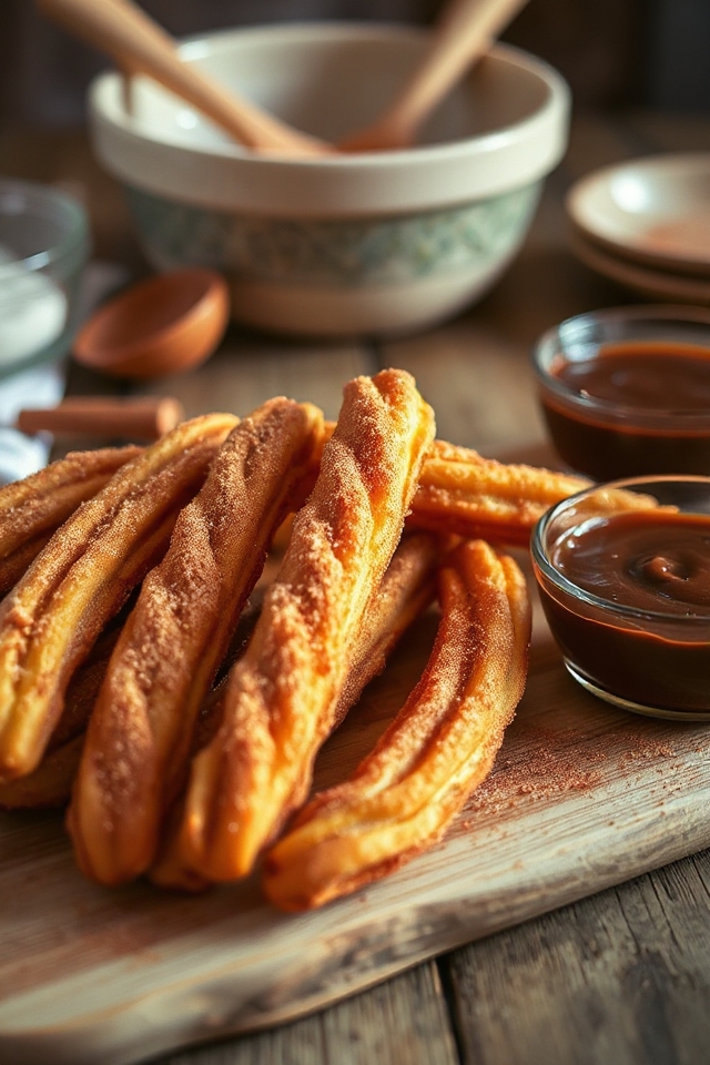 homemade churros delightfully crispy