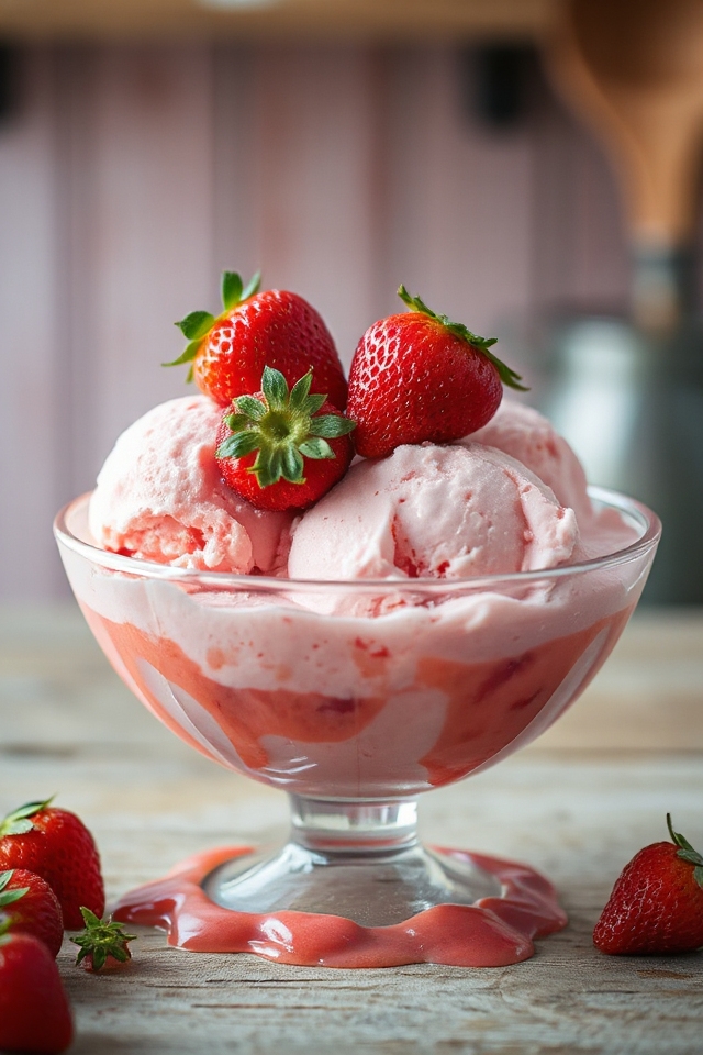 homemade strawberry ice cream