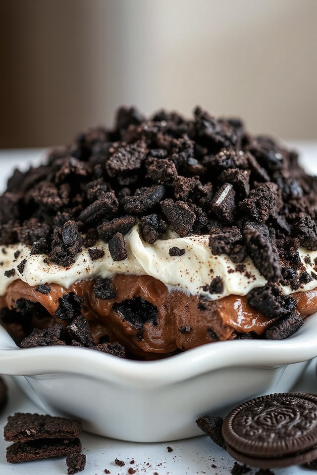 layered oreo pudding dessert