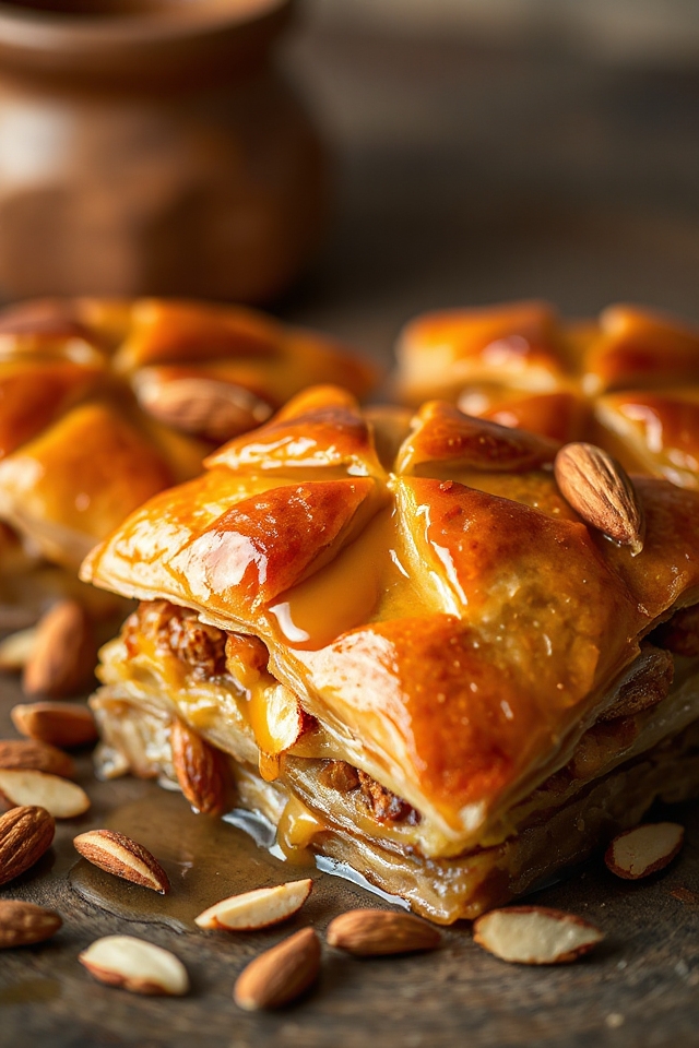 layered pastry with syrup