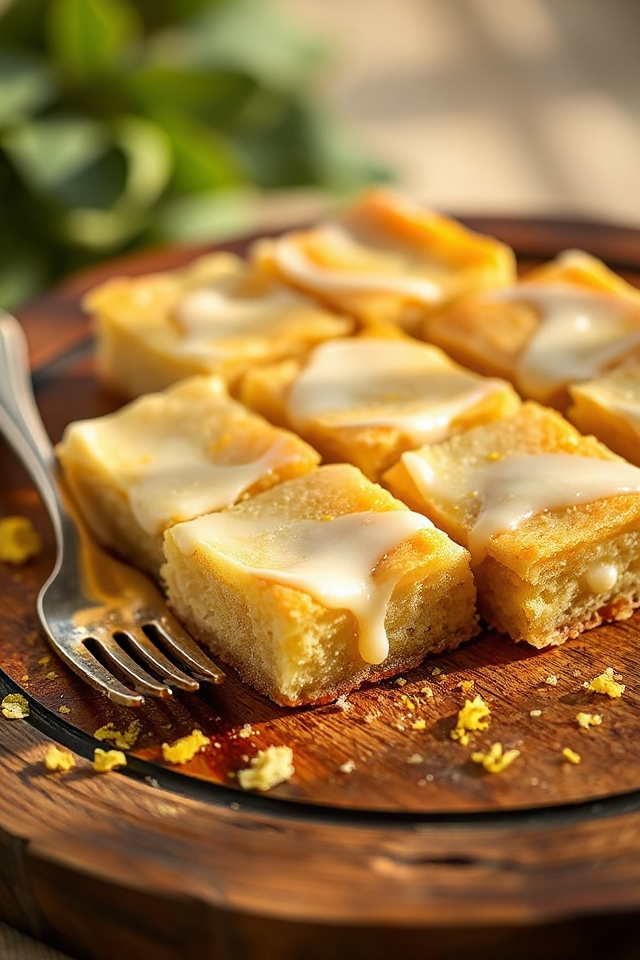 lemon bars with buttery icing