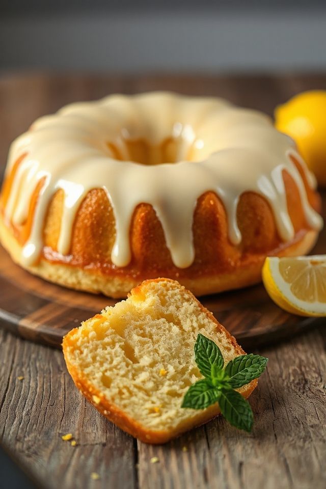 lemon cake baking process