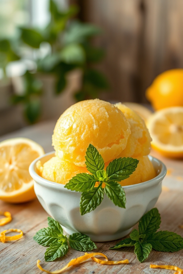 make refreshing lemon sorbet