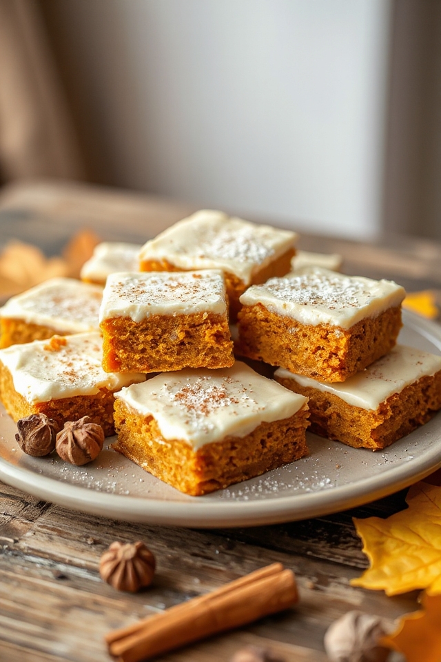pumpkin bars with frosting