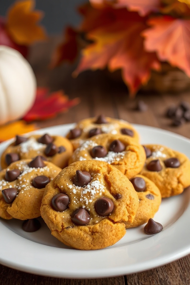 pumpkin cookies with chocolate chips