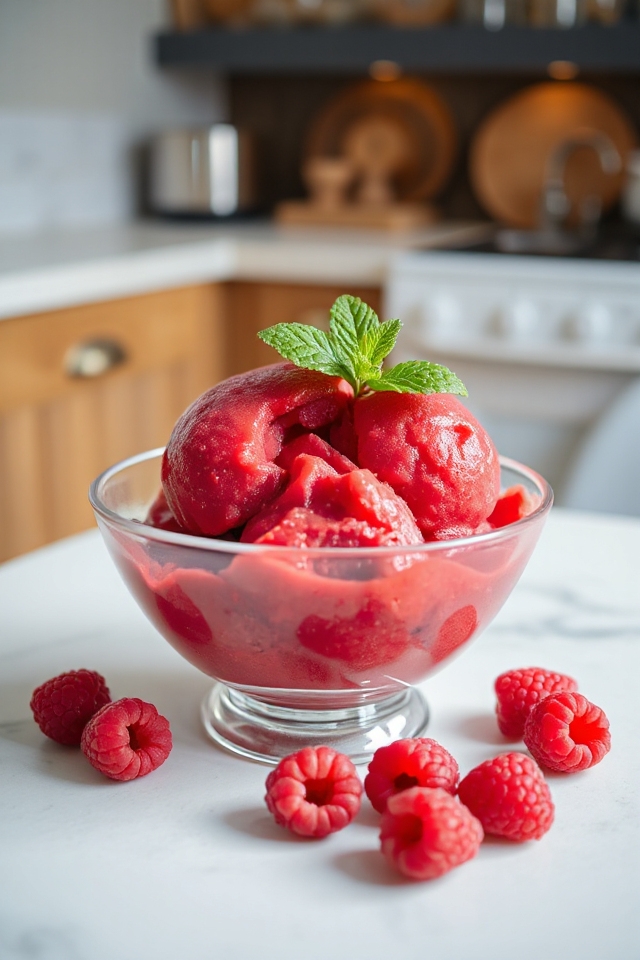 raspberry sorbet making process