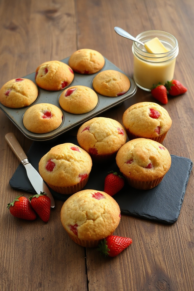 strawberry muffin baking instructions
